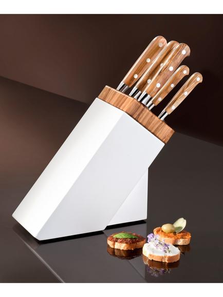 SABATIER Ideal Provencao Filled Olive Wood Knife Block Set, 5 Piece - view 2, Olive Wood