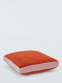 John Lewis Box Velvet Cushion - view 2, Sienna