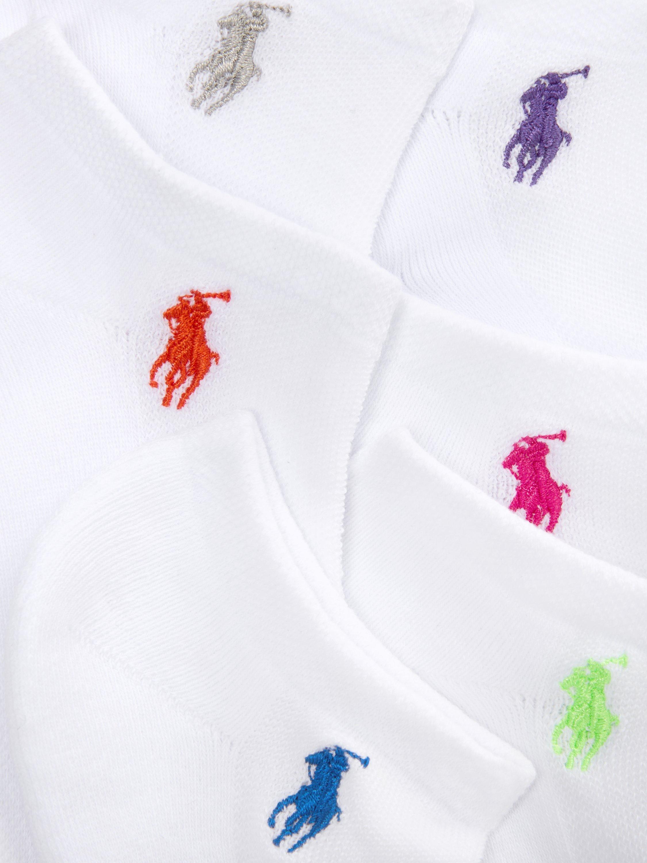 Product image 2 of 2, which shows Ralph Lauren Core Performance Low Ankle Socks, Pack of 6, White