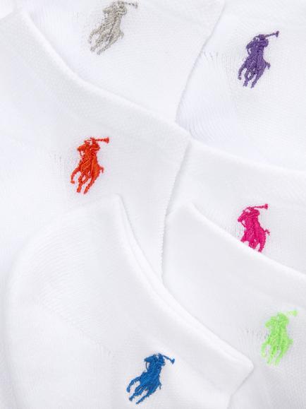 Ralph Lauren Low Cut Socks, Pack of 6 - view 2, White/ Multi