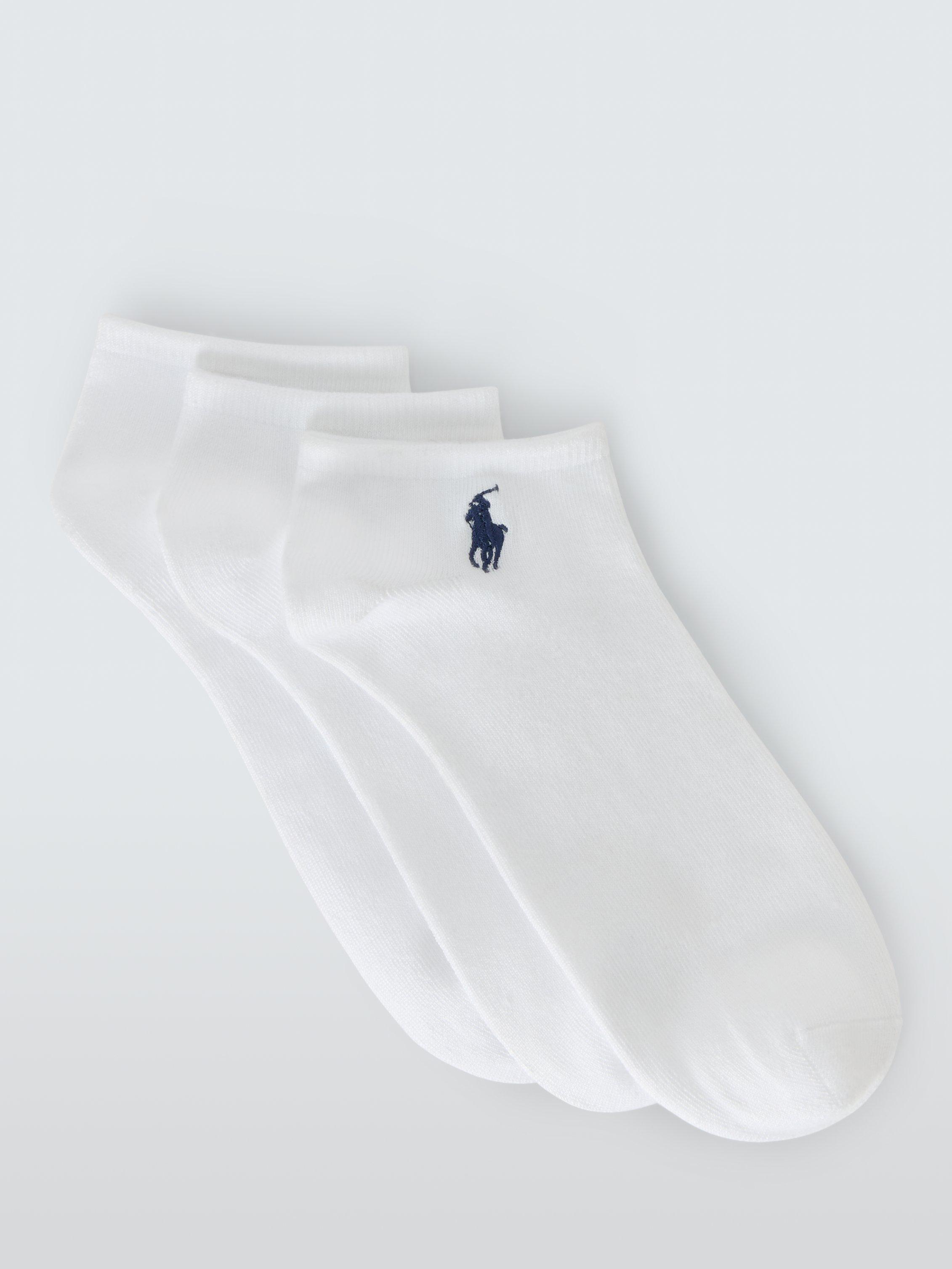 Product image 1 of 2, which shows Ralph Lauren Super Soft Low-Cut No-Show Socks, Pack of 3, White/White/White