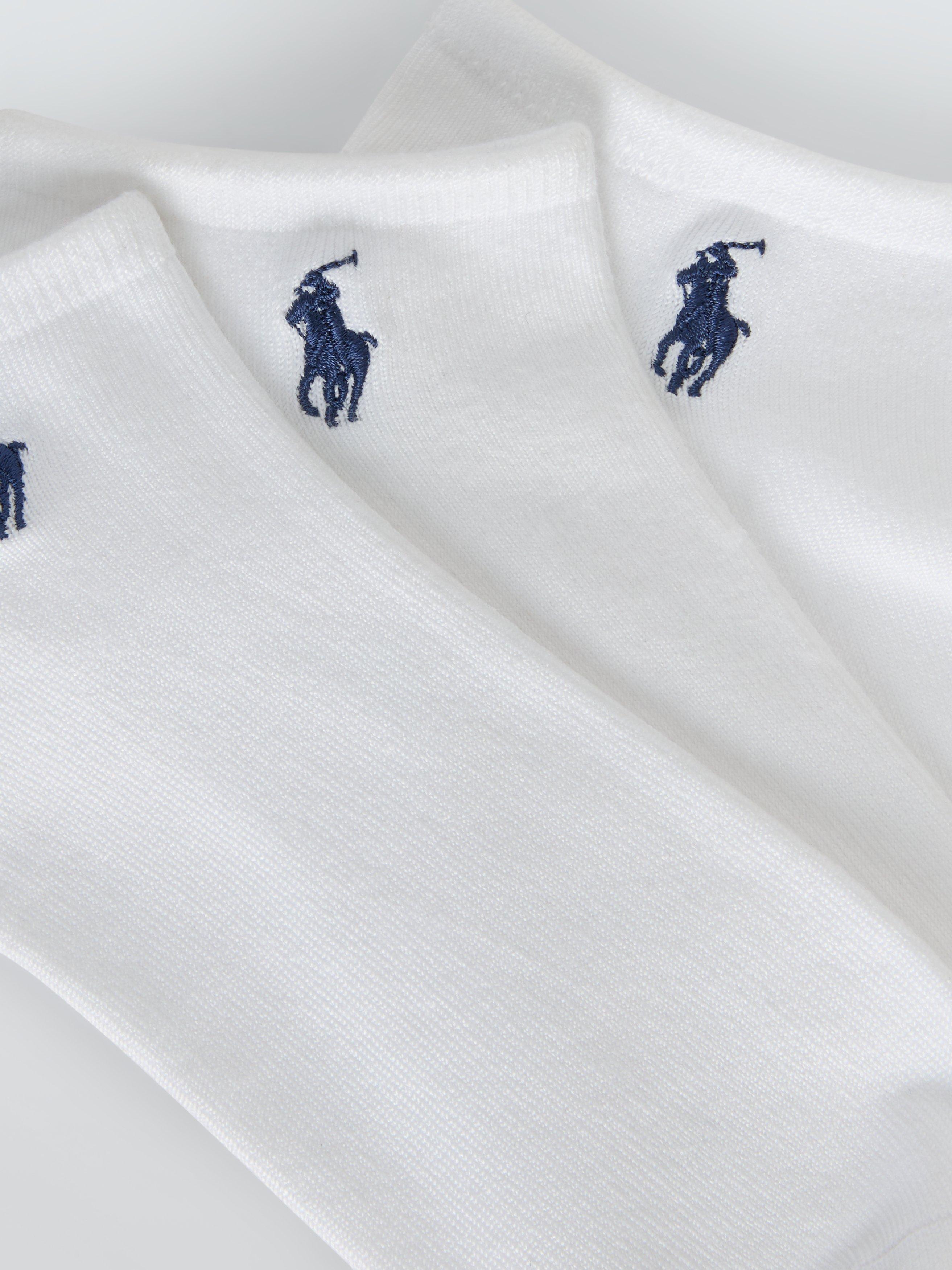 Product image 2 of 2, which shows Ralph Lauren Super Soft Low-Cut No-Show Socks, Pack of 3, White/White/White