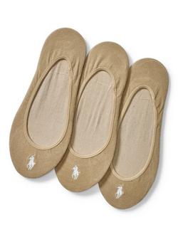 Ralph Lauren Ultralow Liner Socks, Pack of 3, Bone