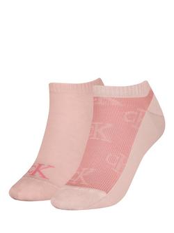 Calvin Klein Ribbed Trainer Socks, Pack of 2, Peach, Peach