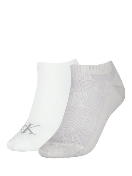Calvin Klein Ribbed Trainer Socks, Pack of 2, Peach, White