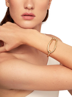 UNOde50 Youthful Large Link Bangle Bracelet, Gold - view 2, Gold