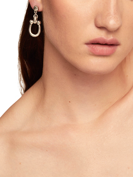 UNOde50 Youthful Collection Medium Link Drop Earrings, Silver - view 2, Silver