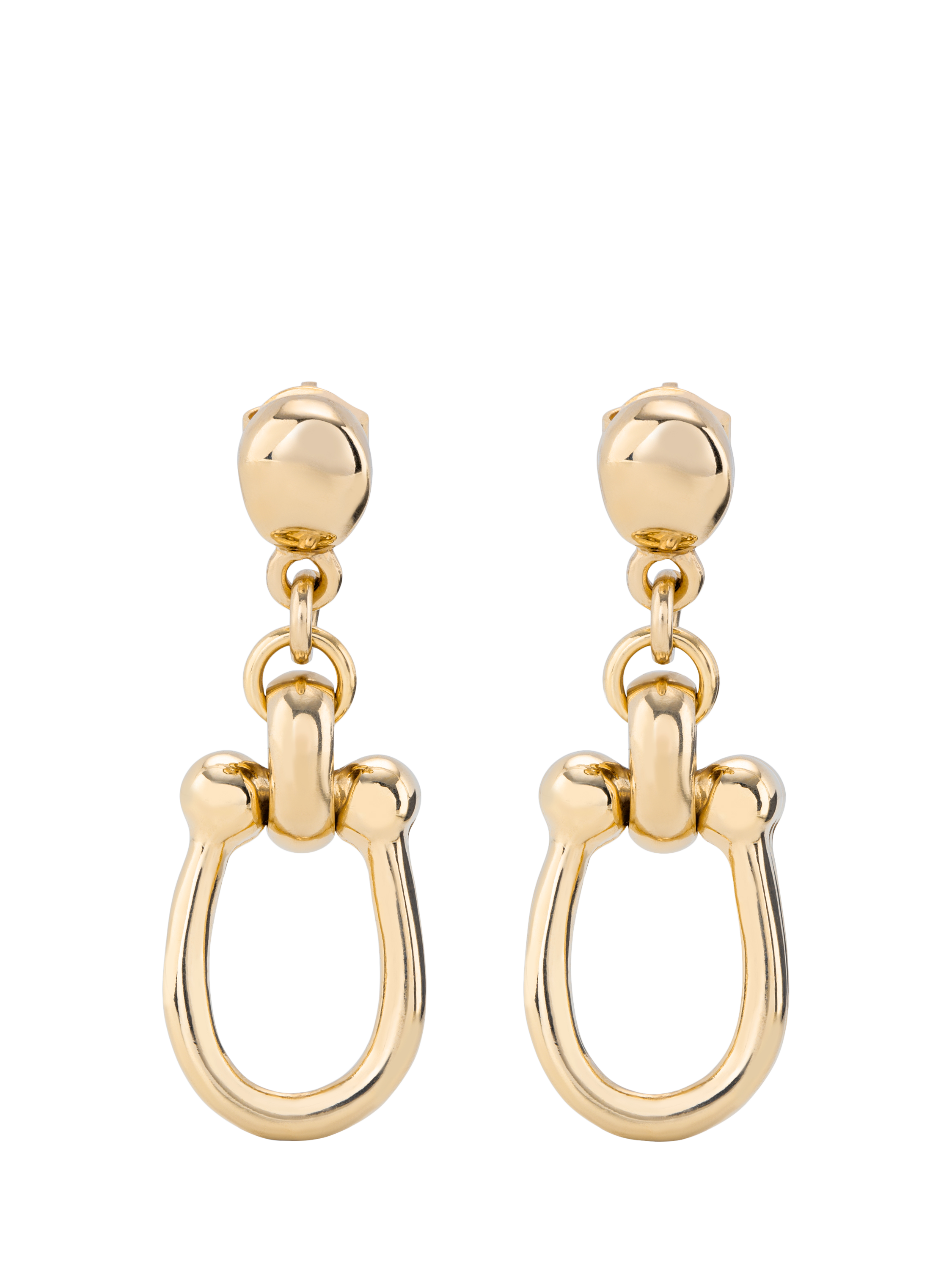 Product image 1 of 4, which shows UNOde50 Youthful Collection Horseshoe Drop Earrings, Gold