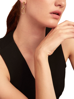 UNOde50 Youthful Collection Horseshoe Drop Earrings, Gold - view 2, Gold