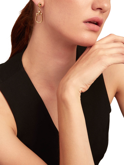 UNOde50 Youthful Collection Horseshoe Drop Earrings, Gold - view 2, Gold