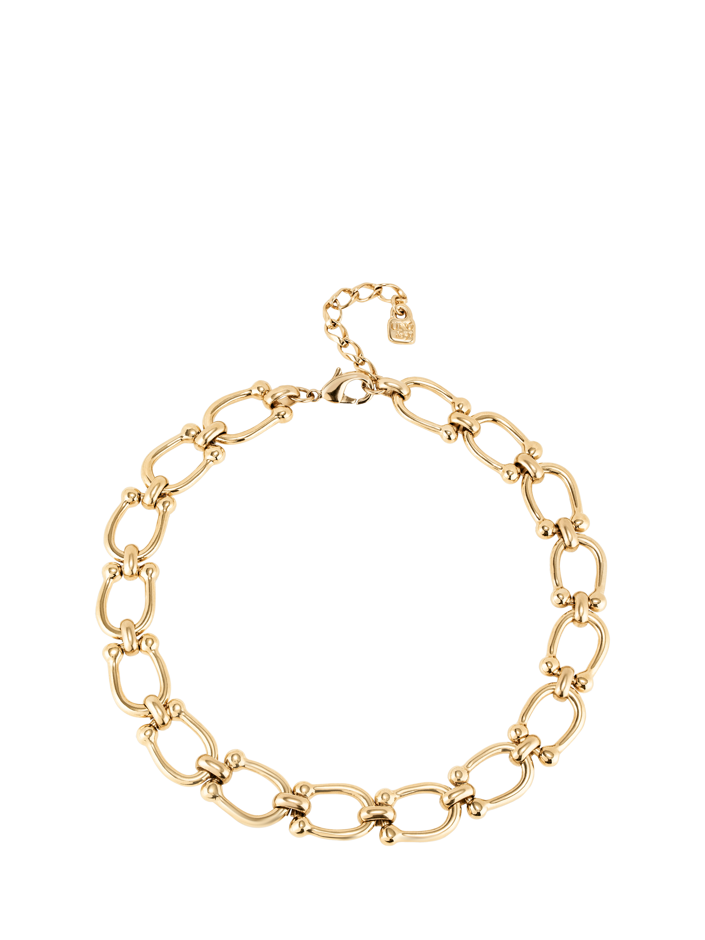 Product image 1 of 5, which shows UNOde50 Youthful Collection Medium Link Collar Necklace, Gold