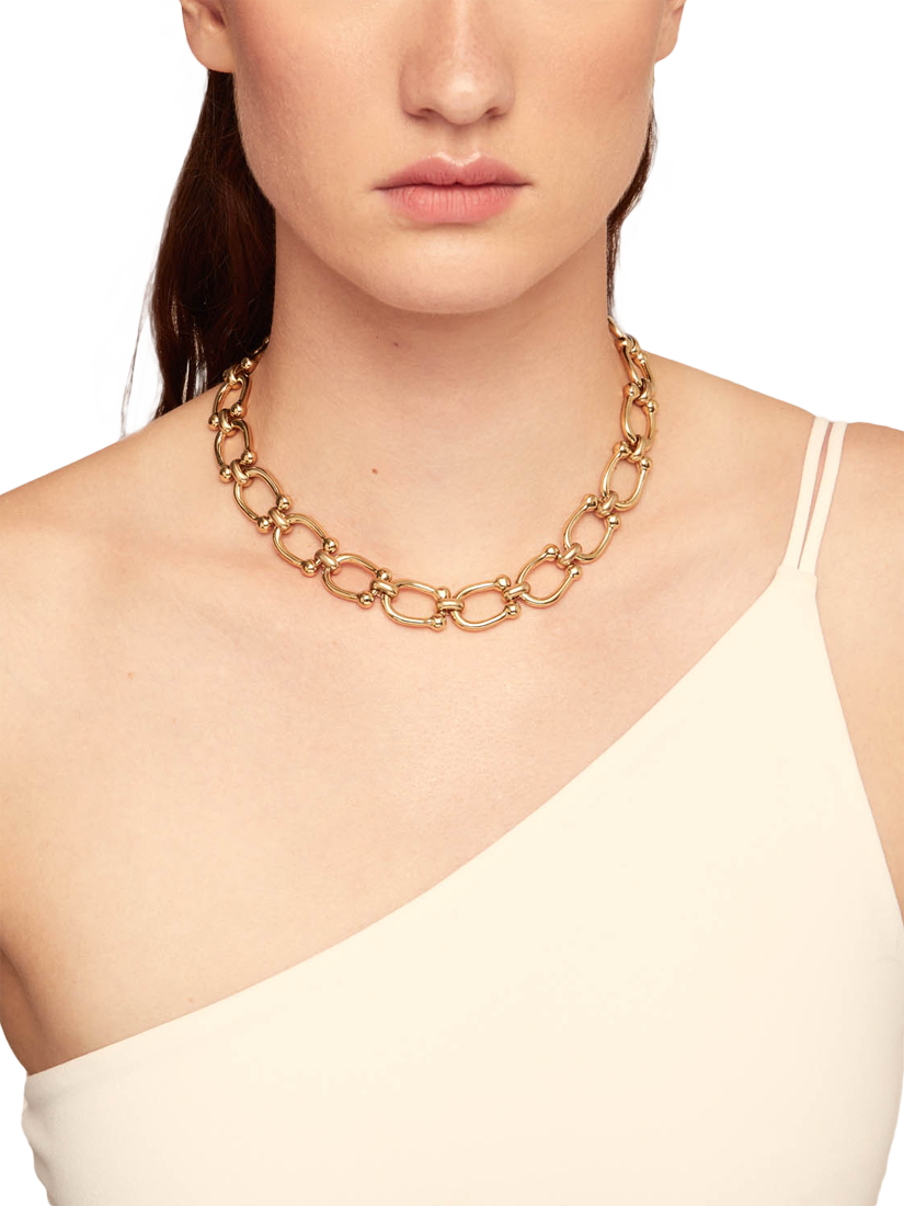 Product image 2 of 5, which shows UNOde50 Youthful Collection Medium Link Collar Necklace, Gold