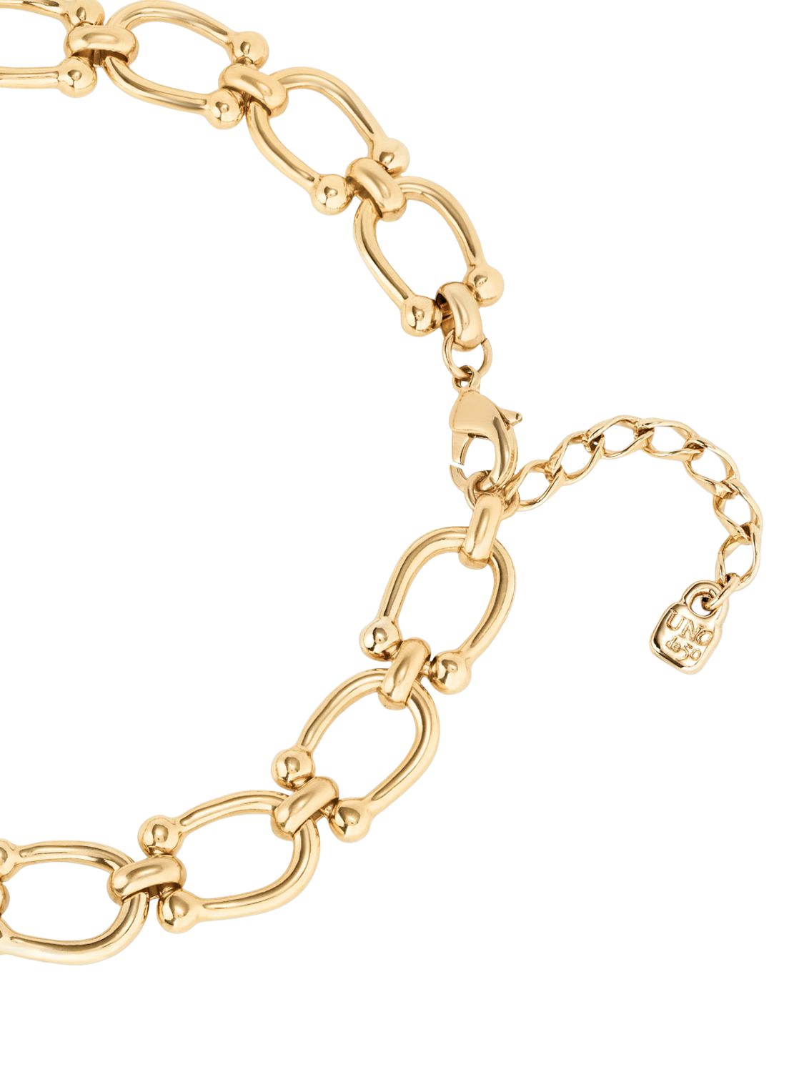 Product image 5 of 5, which shows UNOde50 Youthful Collection Medium Link Collar Necklace, Gold