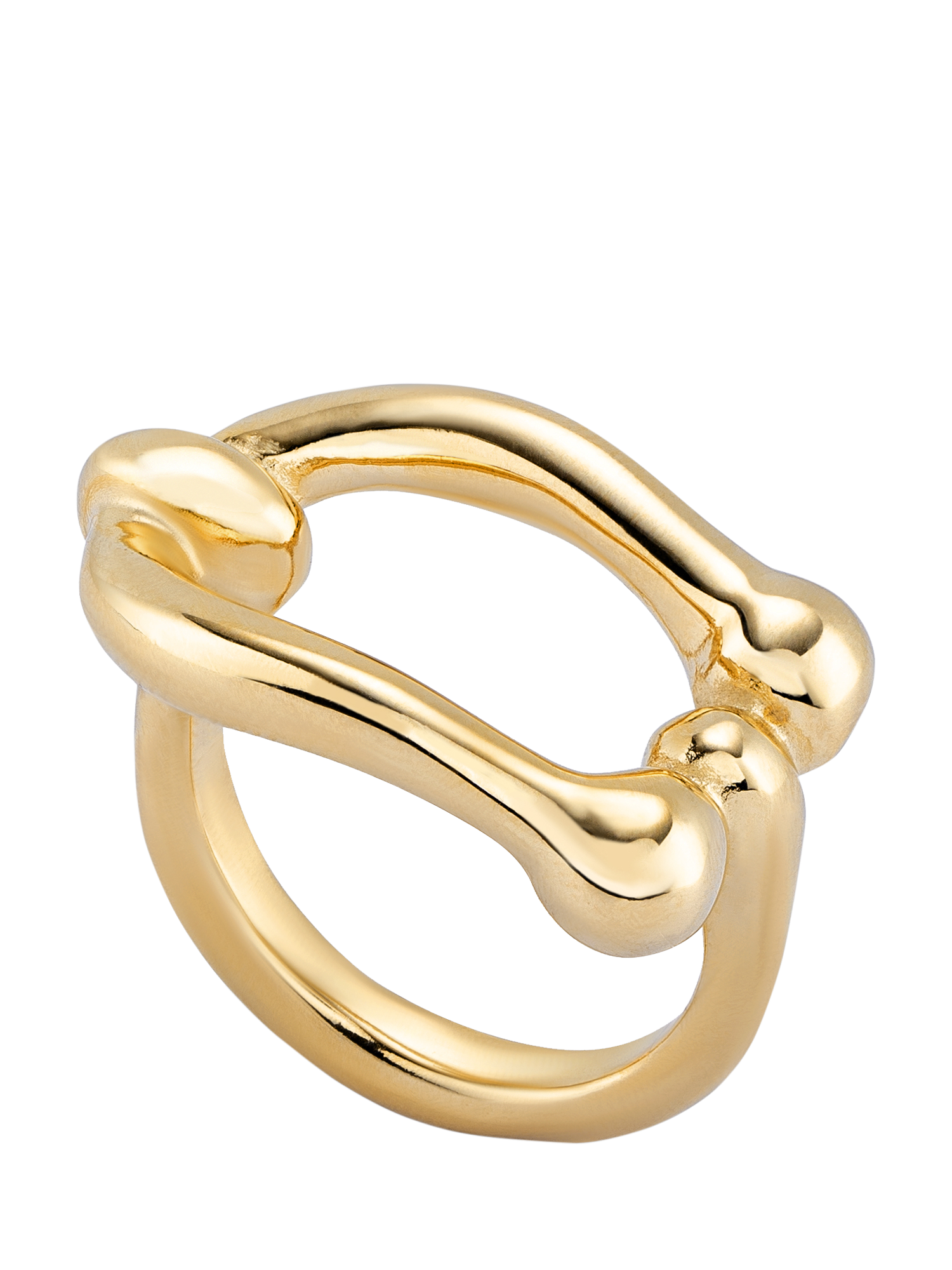 Product image 1 of 4, which shows UNOde50 Youthful Link Ring, Gold, S 1/2