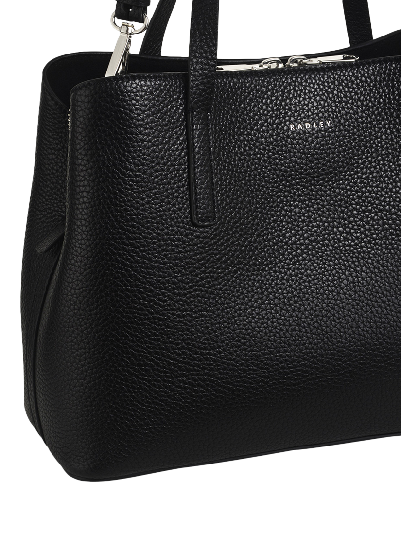 Product image 4 of 5, which shows Radley Dukes Place Leather Medium Zip-Top Grab Bag, Black