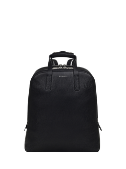 Radley Dukes Place Leather Medium Zip Around Backpack, Black/Silver