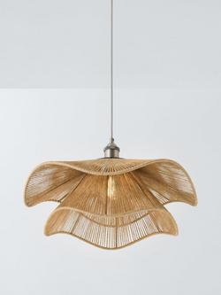 John Lewis Wavy Double Layer Jute Easy-to-Fit Ceiling Lampshade, Natural, Natural