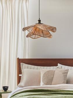 John Lewis Wavy Double Layer Jute Easy-to-Fit Ceiling Lampshade, Natural - view 2, Natural