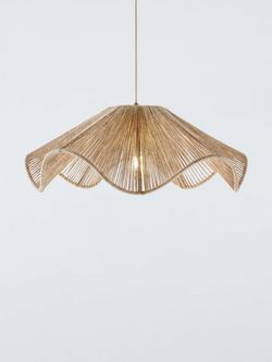 John Lewis Wavy Layer Jute Easy-to-Fit Ceiling Lampshade, Natural, Natural