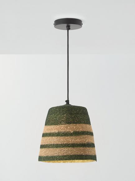 John Lewis Small Woven Jute Pendant Ceiling Light, Natural, Natural