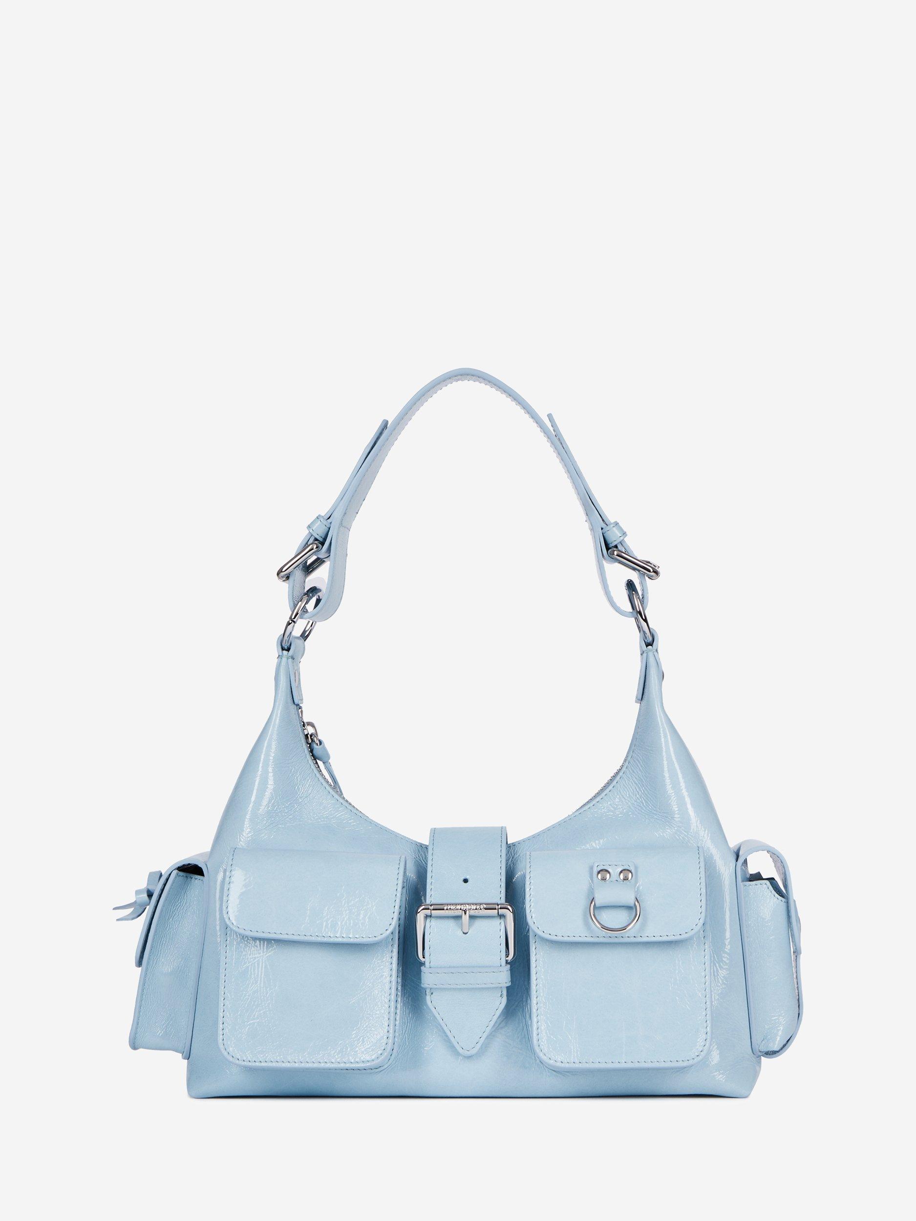 THE KOOPLES Amelia Leather Shoulder Bag, Light Blue