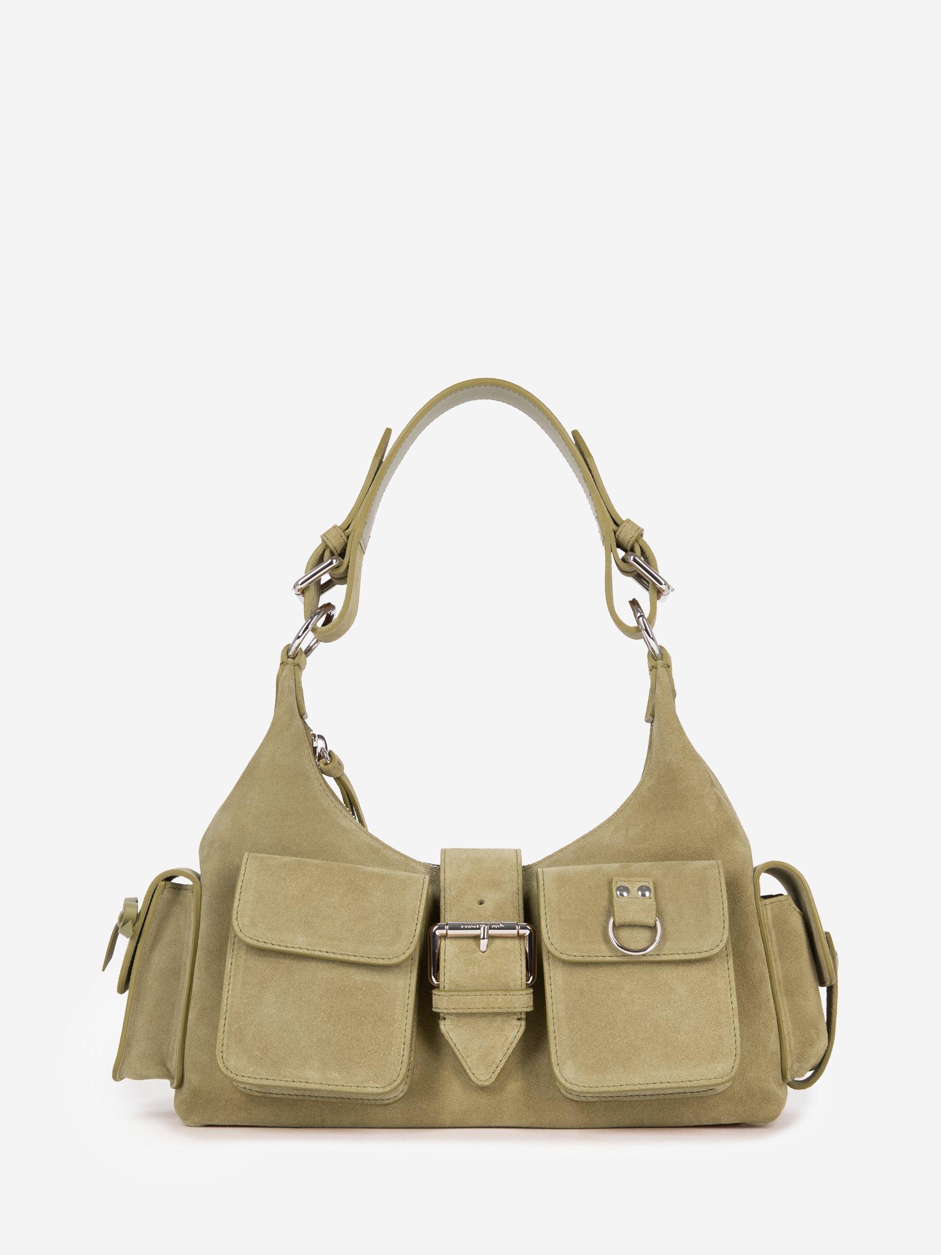THE KOOPLES Amelia Suede Shoulder Bag, Camel