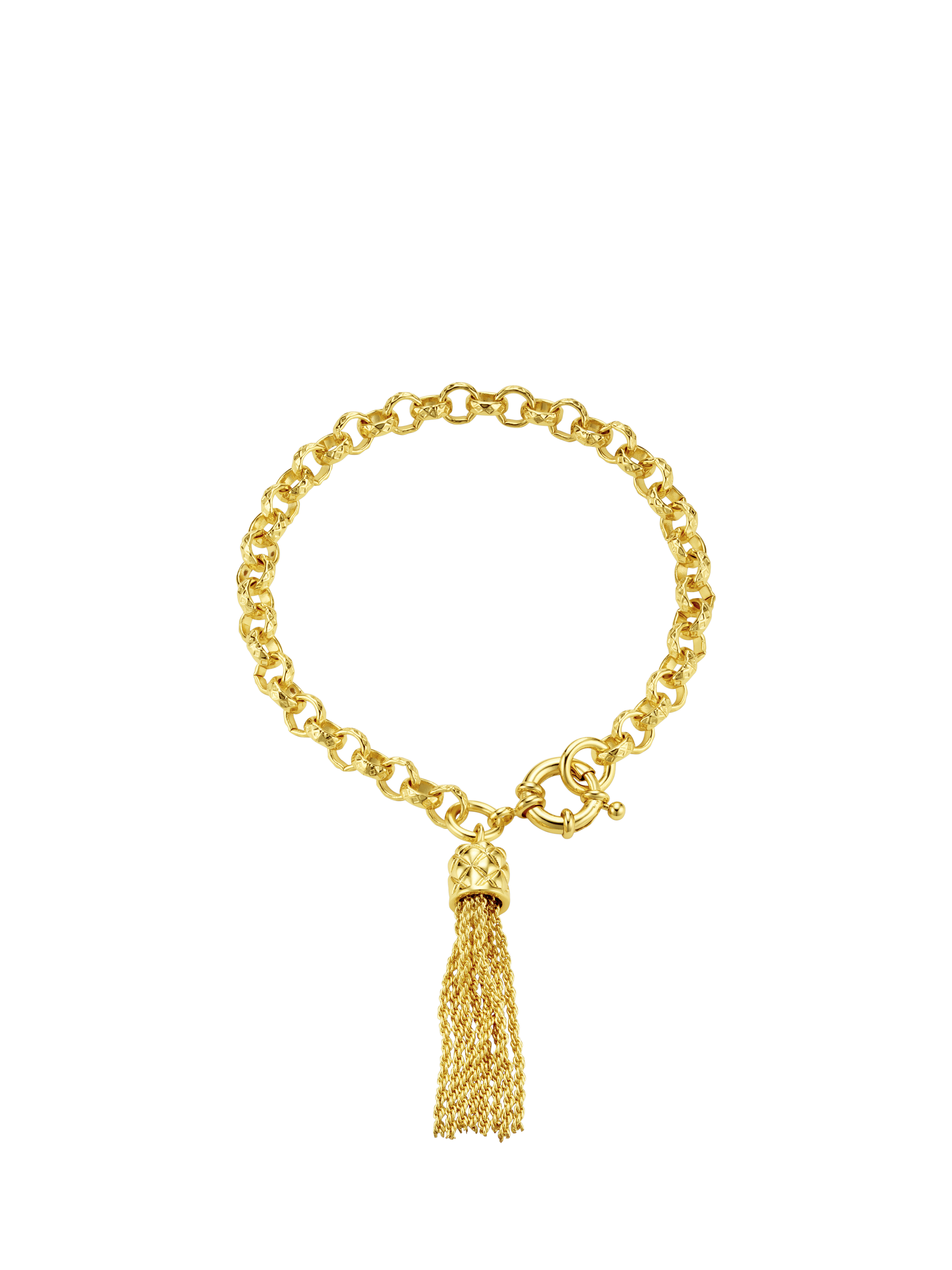 Product image 1 of 2, which shows Orelia Chain and Tassel Bracelet, Pale Gold