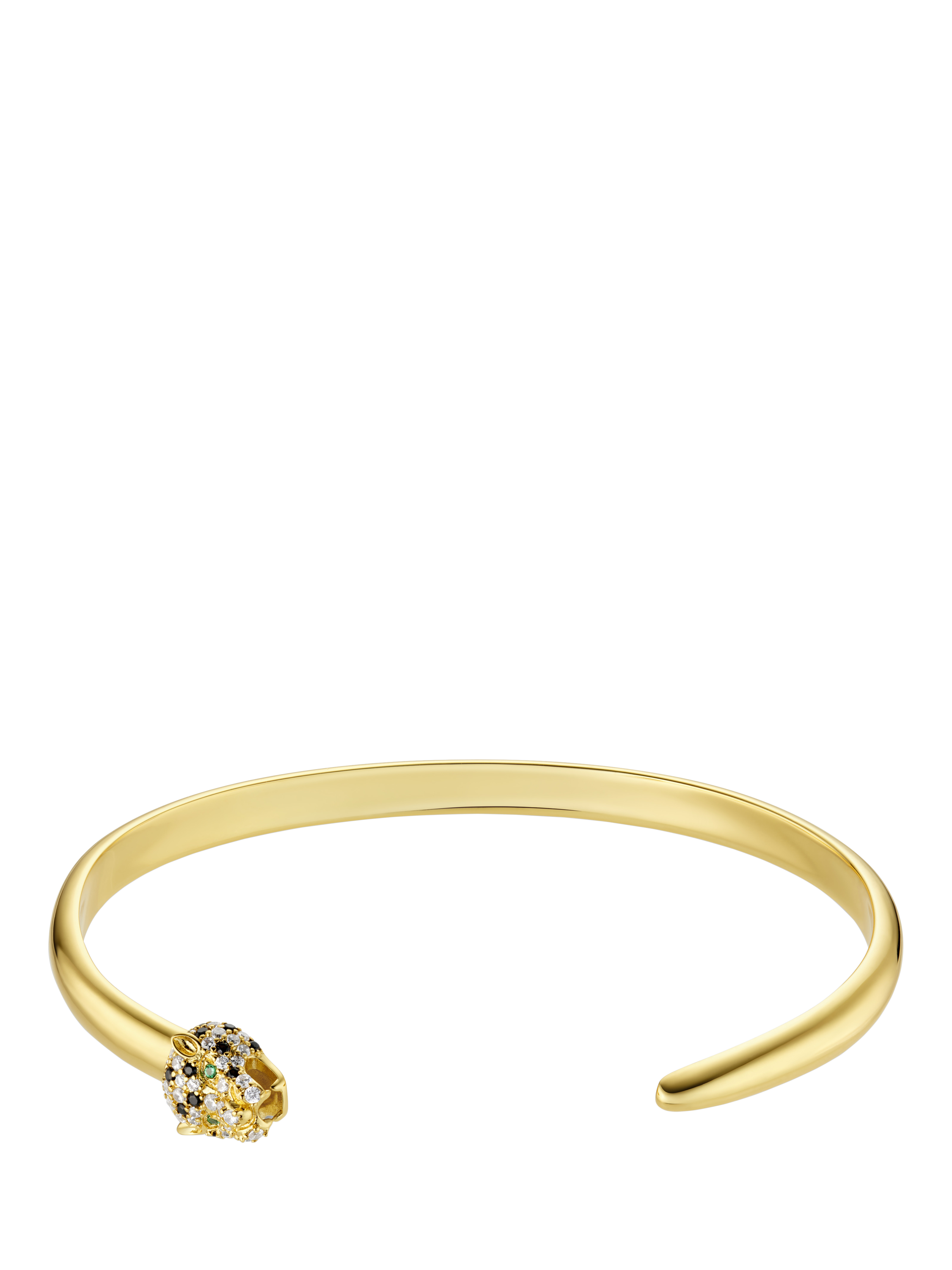 Product image 1 of 3, which shows Orelia Pave Cubic Zirconia Panther Bangle, Pale Gold