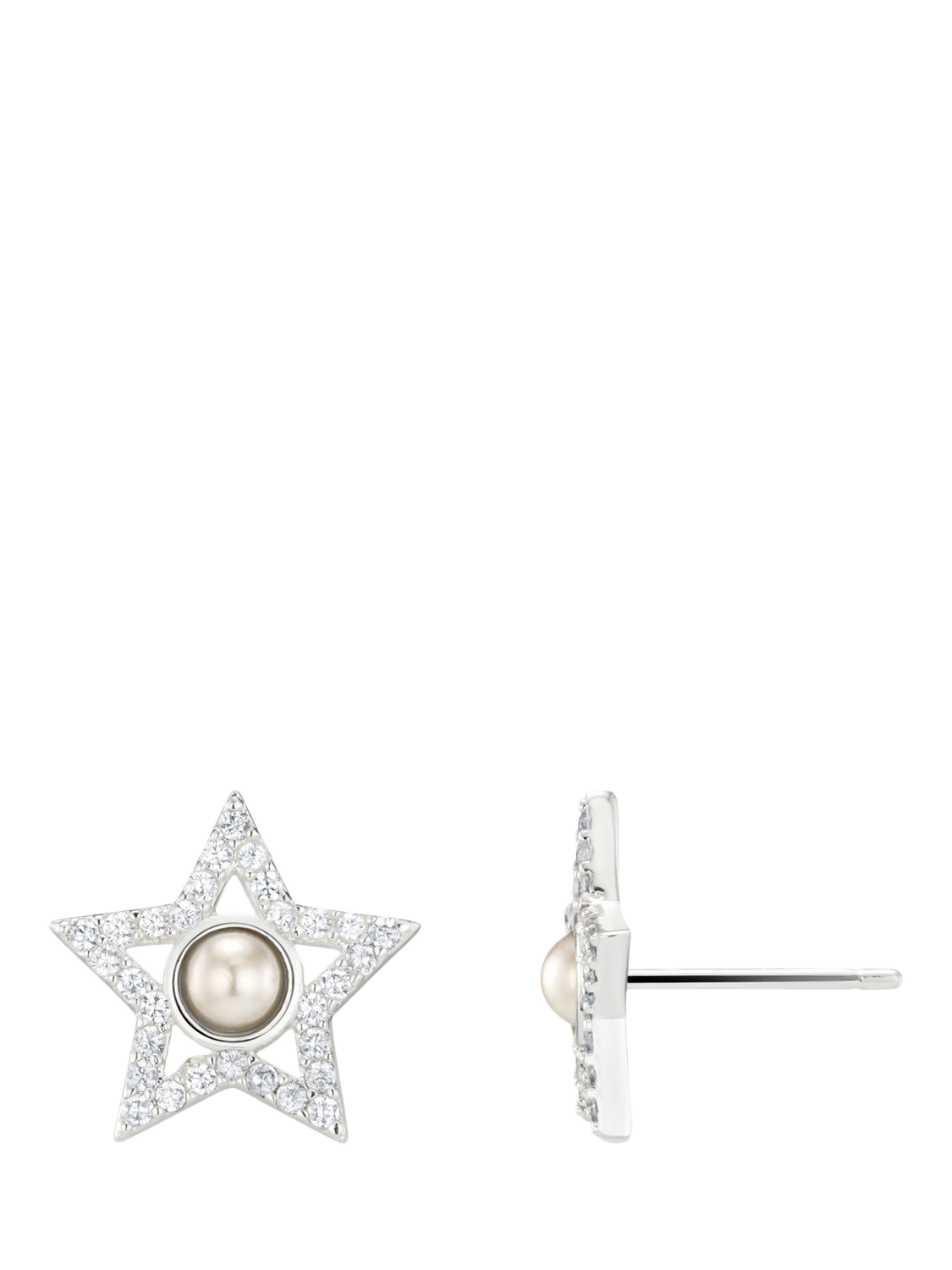 Product image 1 of 4, which shows Orelia Crystal Star Stud Earrings, Silver