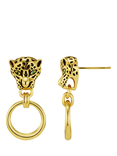 Orelia Panther Door Knocker Earrings, Gold