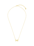 Orelia Delicate Bow Charm Pendant Necklace, Pale Gold