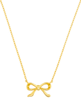 Orelia Delicate Bow Charm Pendant Necklace, Pale Gold