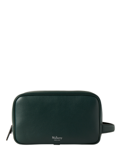 Mulberry Heritage Small Classic Grain Leather Wash Case, Mulberry Green, Mulberry Green