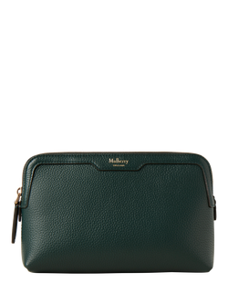 Mulberry Small Classic Grain Leather Small Cosmetic Pouch, Mulberry Green