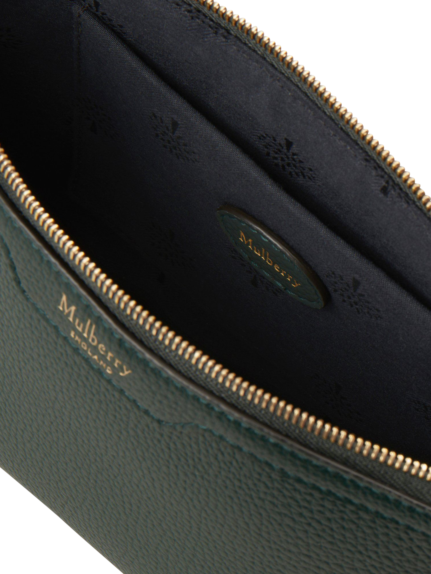 Product image 4 of 4, which shows Mulberry Small Classic Grain Leather Small Cosmetic Pouch, Mulberry Green