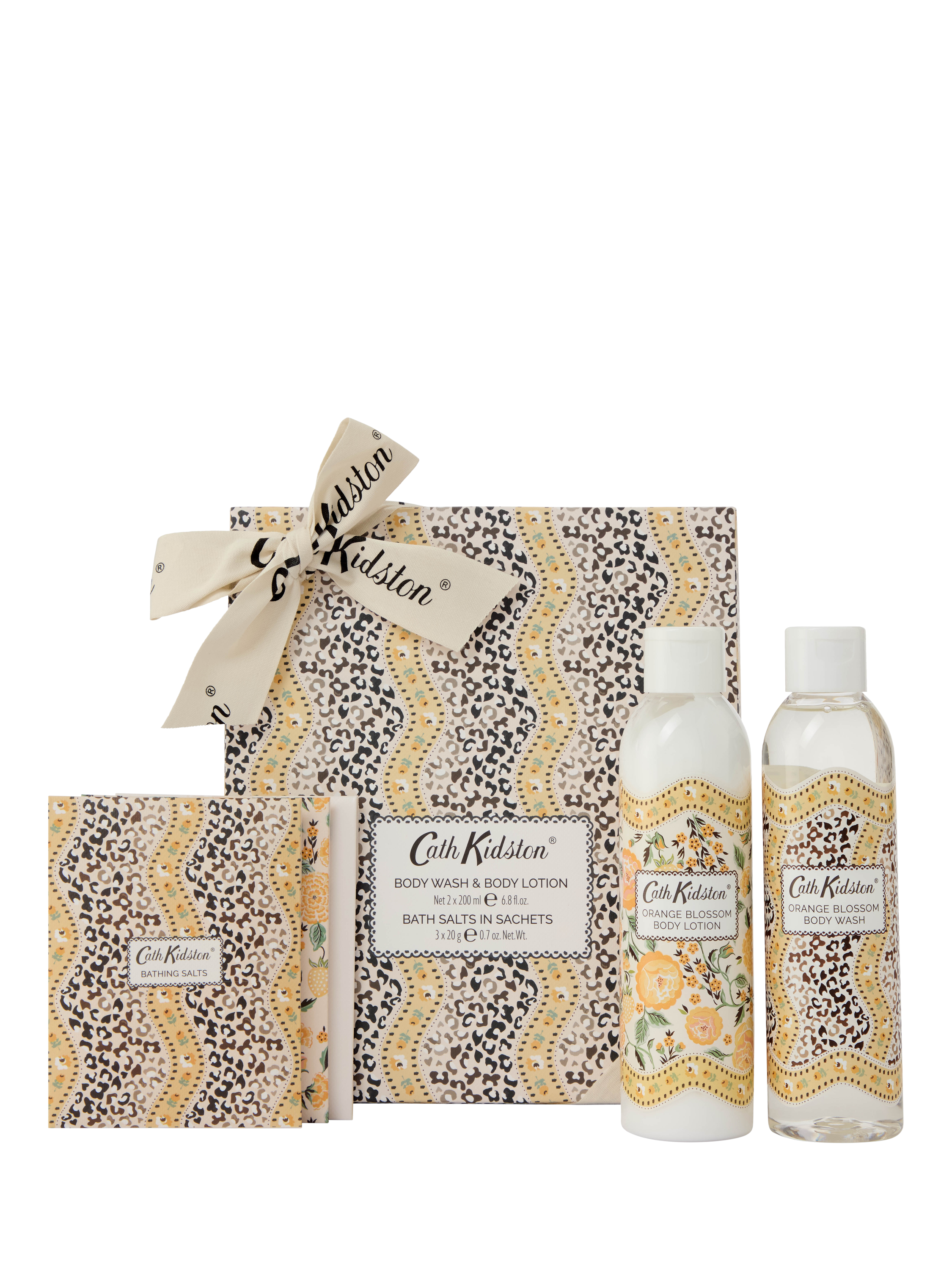 Product image 1 of 6, which shows Cath Kidston Leopard Orange Blossom Bathing Gift Box