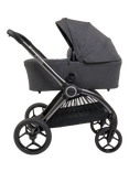 iCandy Core Pushchair, Carrycot and Accessories with iCandy Cocoon Car Seat and i-Size Base Travel System Bundle, Dark Grey