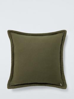John Lewis Bordered Velvet Cushion - view 2, Avocado