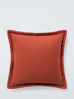 John Lewis Bordered Velvet Cushion - view 2, Sienna