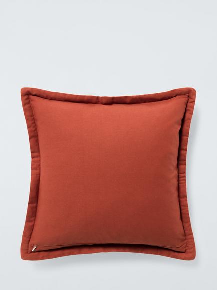 John Lewis Bordered Velvet Cushion - view 2, Sienna