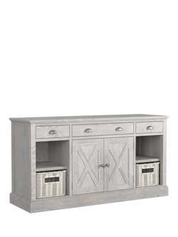 Laura Ashley Alderbury 2 Door, 3 Drawer Sideboard, White, White Natural
