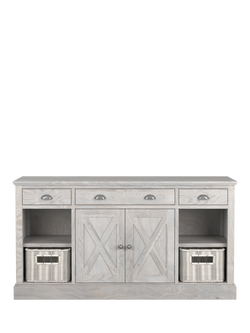 Laura Ashley Alderbury 2 Door, 3 Drawer Sideboard, White - view 2, White Natural