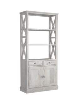 Laura Ashley Alderbury 2 Door, 2 Drawer Bookcase, White, White Natural