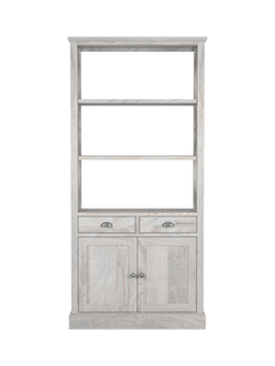 Laura Ashley Alderbury 2 Door, 2 Drawer Bookcase, White - view 2, White Natural