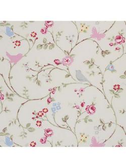 Clarke & Clarke Bird Trail Oilcloth Tablecloth Fabric, Multi, Multi