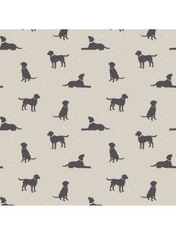 Clarke & Clarke Labradors Oilcloth Tablecoth Fabric, Beige, Beige