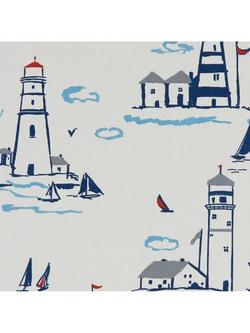 Clarke & Clarke Lighthouse Oilcloth Tablecloth Fabric, Multi, Multi