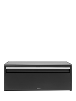 Brabantia Fall Front Bread Bin, Matt Black, Matt Black