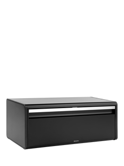 Brabantia Fall Front Bread Bin, Matt Black - view 2, Matt Black