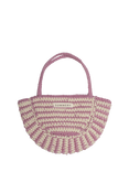 SUMMERY Copenhagen Jojo Small Striped Crochet Bag, Cream/Lavender